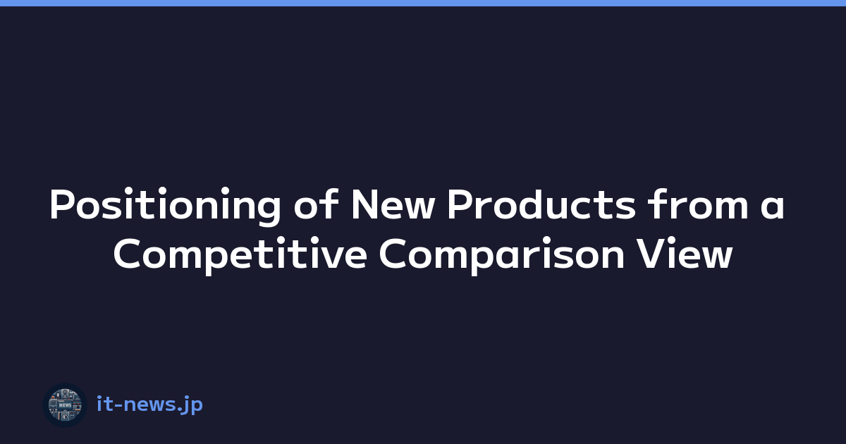 Featured image of post Positioning of New Products from a Competitive Comparison View
